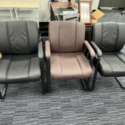 Leather Office Chairs And Desk Combo 