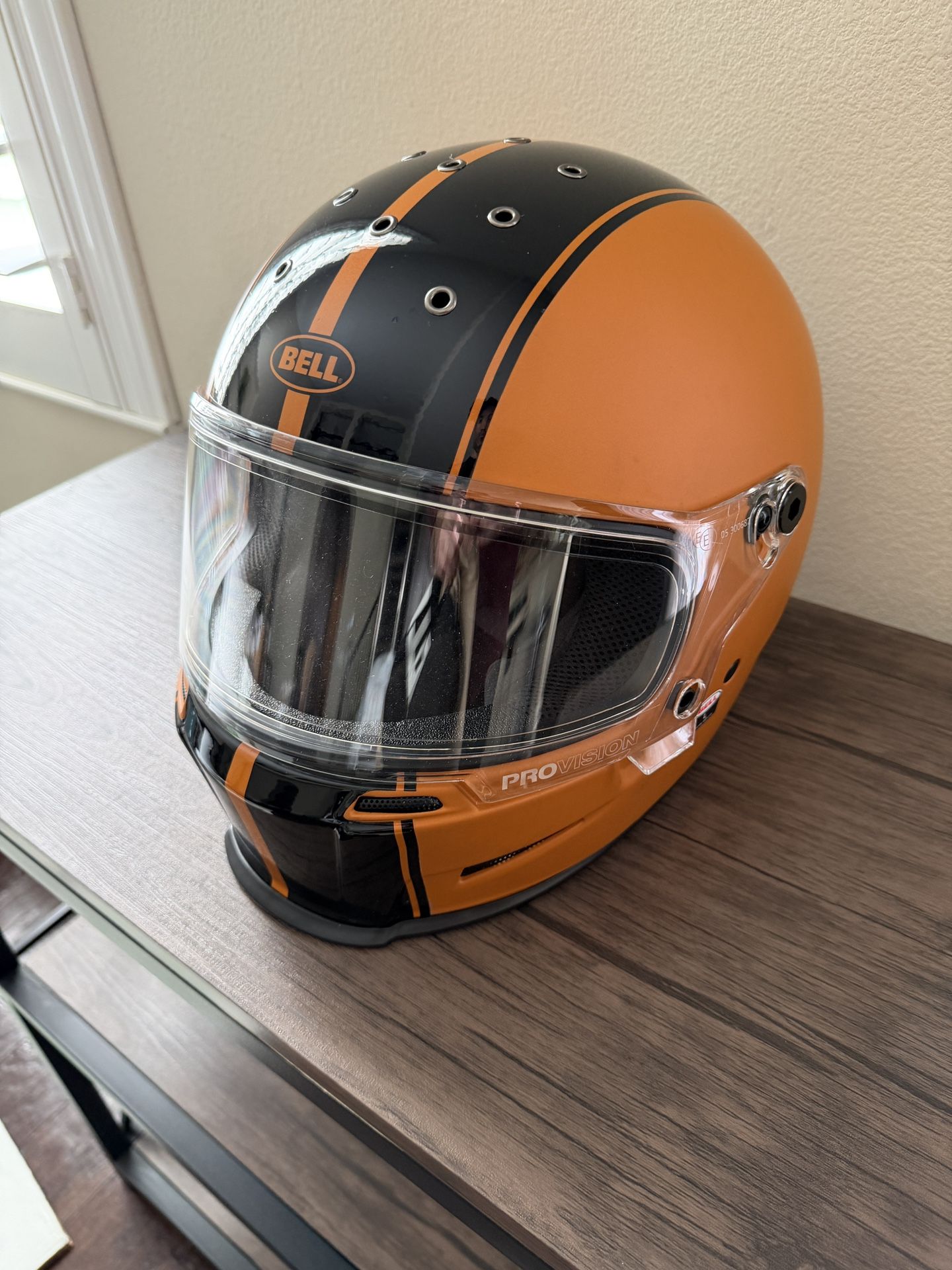 Bell Eliminator Adult Street Motorcycle Helmet - Rally Matte/Gloss Black/Orange / Large