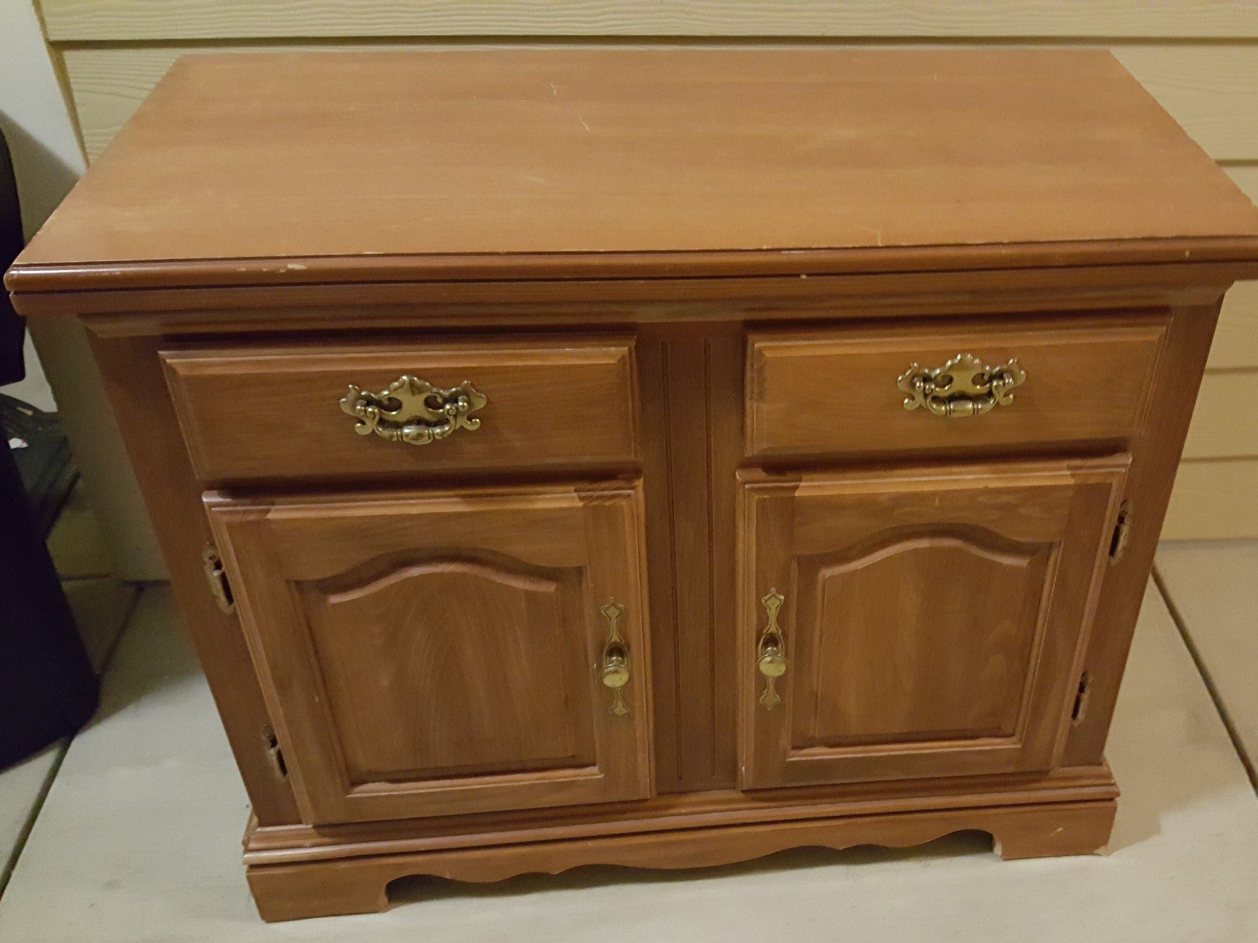 Solid wood side nightstand/cabinet