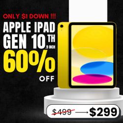 📱 iPad 10th Gen 10.9" (WiFi, Brand New) – $299 or $1 Down! Save 60% + Up to 1-Year Warranty 🔥