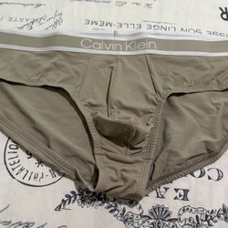 BRAND NEW Calvin Klein XL Beige Brief Underwear BRAND  NEW  (never used)  NO...YOU CAN NOT TRY THEM. But you can see them with any purchase compromise