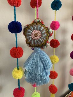 Handmade flower keychain tassel