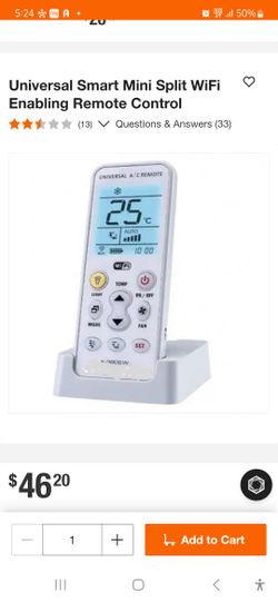 Universal Smart Mini Split WiFi Enabling Remote Control