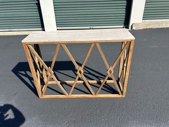 50” stone top console table
