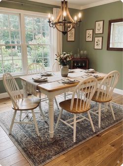 Scandinavian furniture-vintage-1970’s-solid wood with tile-dinning table with 5 matching chairs