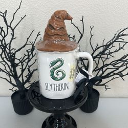 Rae Dunn Slytherin Mug With Topper