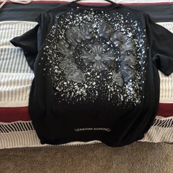 Large Black Chrome Heart T-Shirt