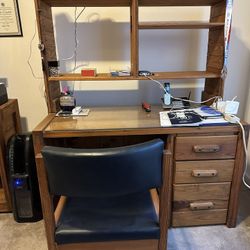Desk With Bookshelf 
