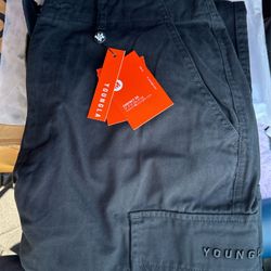 Young LA Black Cargo Pants Size M
