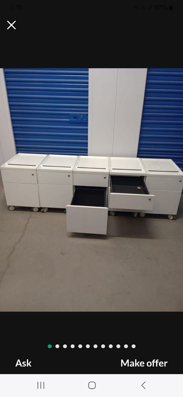 Metal File Cabinet With Key On Casters $55 Each