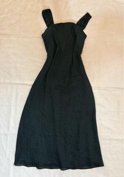 Black Midi Dress with Polka Dot Print