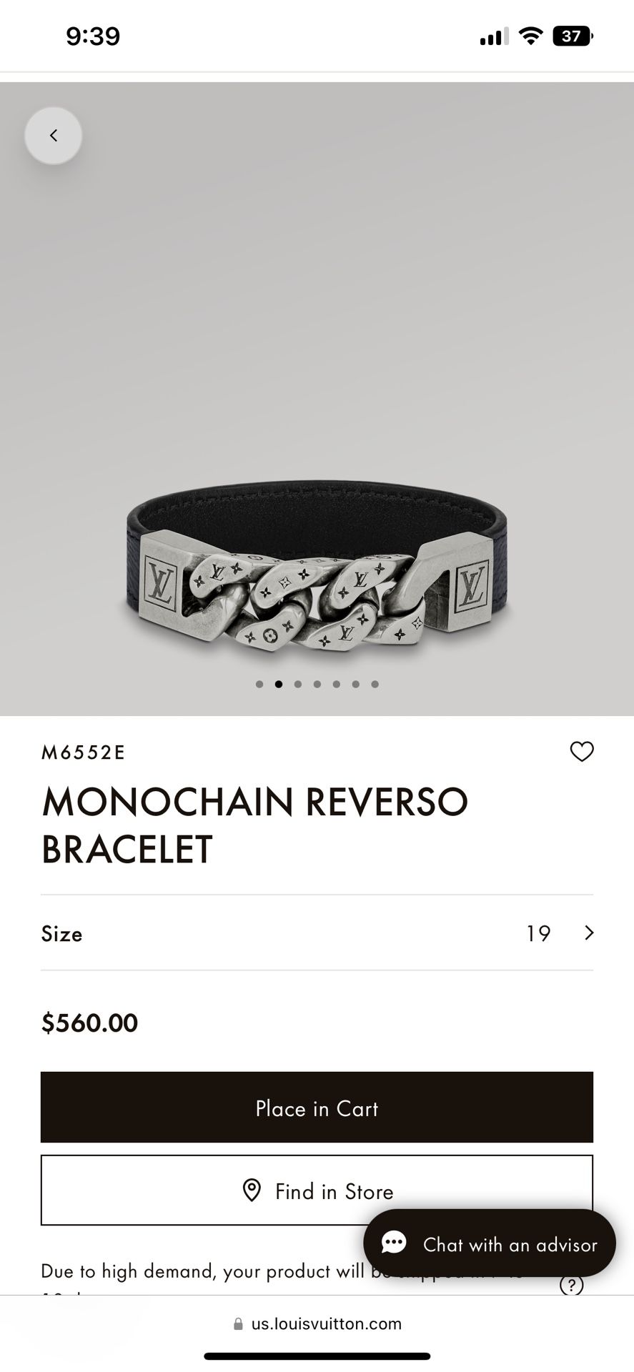 Louis Vuitton Bracelet Monochain Reverso Used Once Make Me An Offer