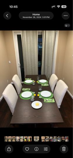 IKEA dark brown Bjursta Dining table with two leaf inserts