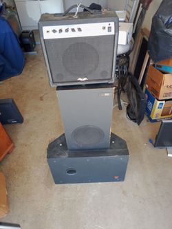 1 JBL Speaker, 1 Cambridge Soundwave Speaker & 1 Bassola 10  Amp
