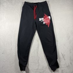 Air Jordan Black Activewear Mens S Black Sweatpants Joggers Jumpman Wings #762
