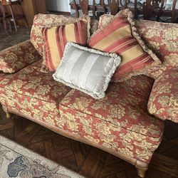 Floral Red Couch 
