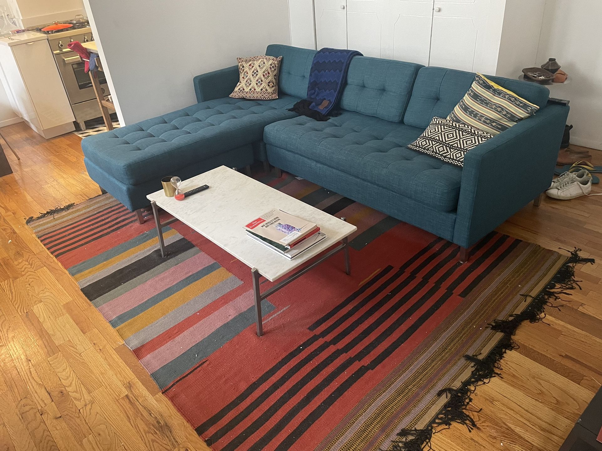 CB2 Gradient Red Wool Rug - 6’ x 9’