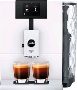 Jura ENA 8 Automatic Coffee Machine with 2.8-Inch Touchscreen Color Display, 3D Brewing Technology and 15 Specialty Coffee Types (Nordic White)