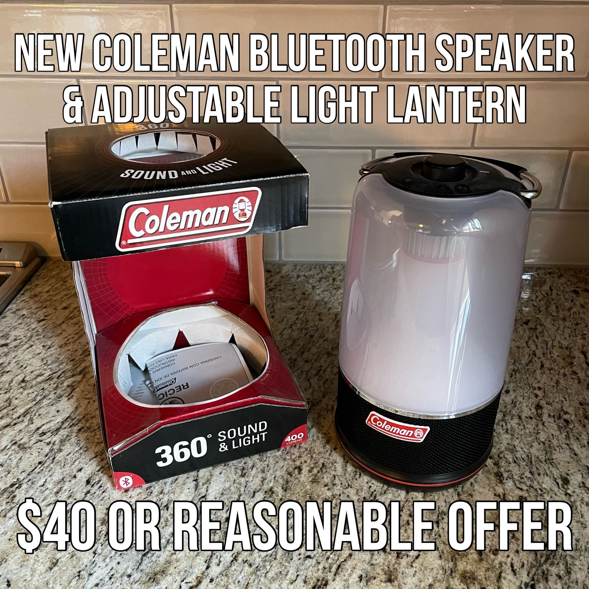 New Coleman 360 Bluetooth Speaker & Light Lantern