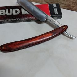 Plastic Wooden Look Straight Razor