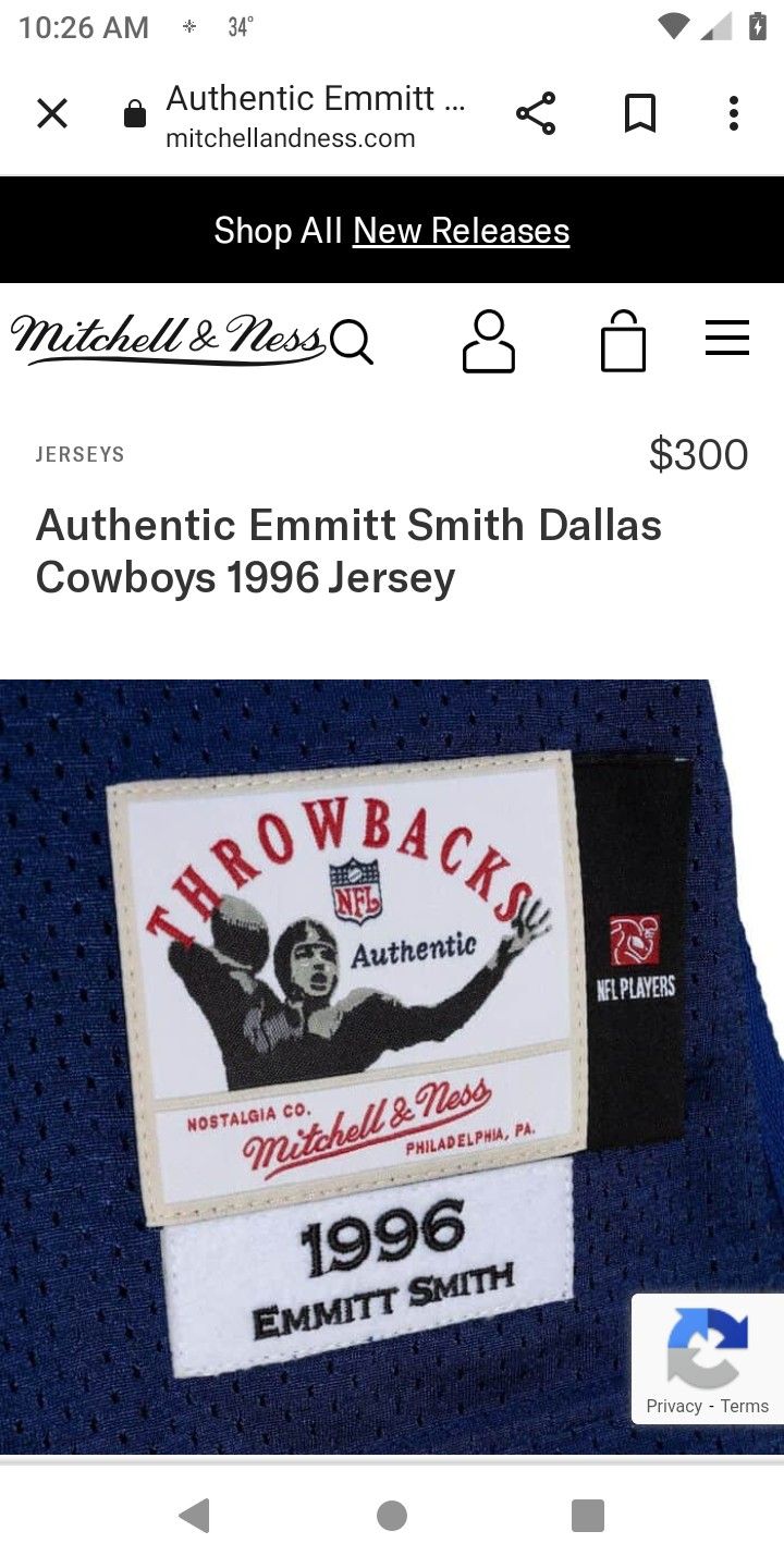 1996 NFL Mitchell &Ness Emmit Smith Jersey