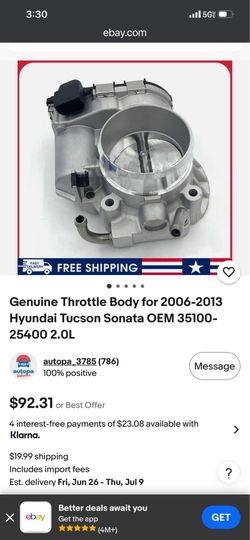 Engine throttle body for  2006-13 kia Hyundai 2.0L