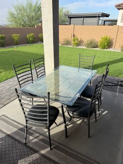 Glass Top Dining Set (outdoor or indoor)