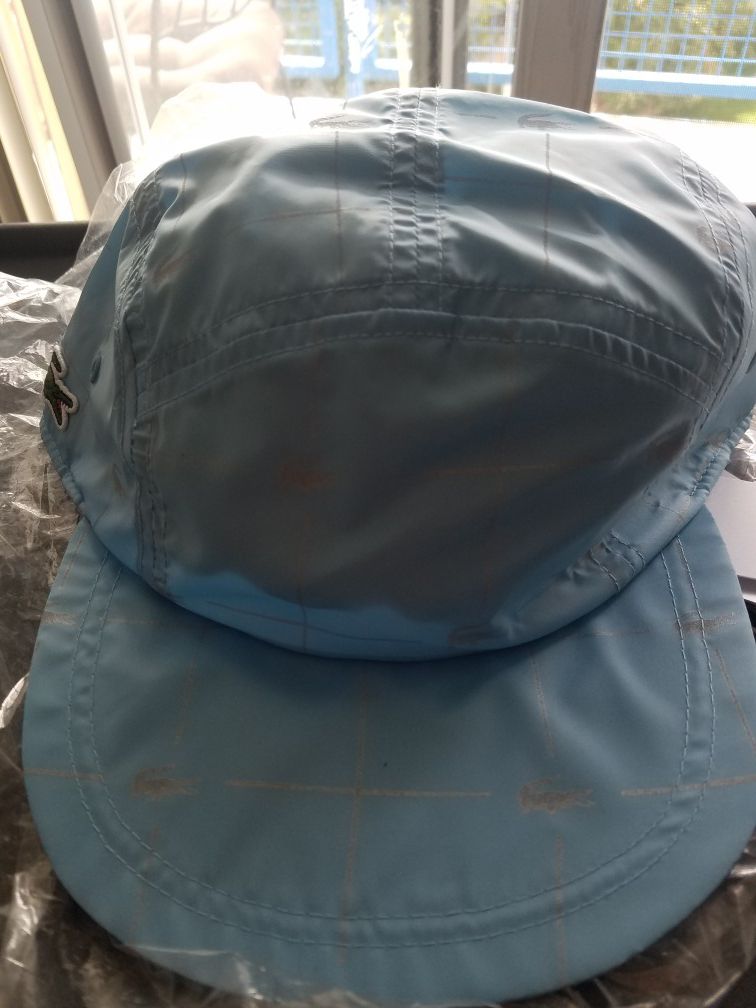Lacoste x Supreme ss18 blue nylon hat