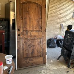 Puerta Exterior 36x80 Rústica Alder Izquierda