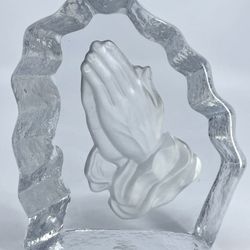 Vintage Glass Praying Hands Decor