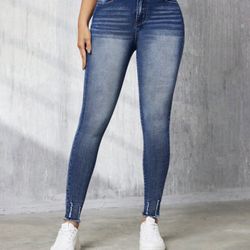 SHEIN Tall Washed Skinny Jeans