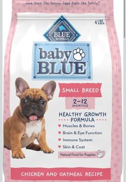 Blue Buffalo Baby Blue Natural Small Breed Puppy Dry Dog Food, Healthy Growth Formula with DHA, Chicken and Oatmeal Recipe, 4-lb Bag