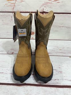 Ariat Men's  WorkHog  PULL ON ROPER SOFT TOE Work Boot 10001188 aged bark Available men size: 9.5D , 10D, 10.5D , 10EE,