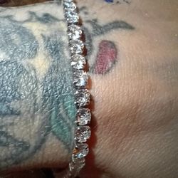 Surgical Steel Diamond Tennis Bracelet Like  New.