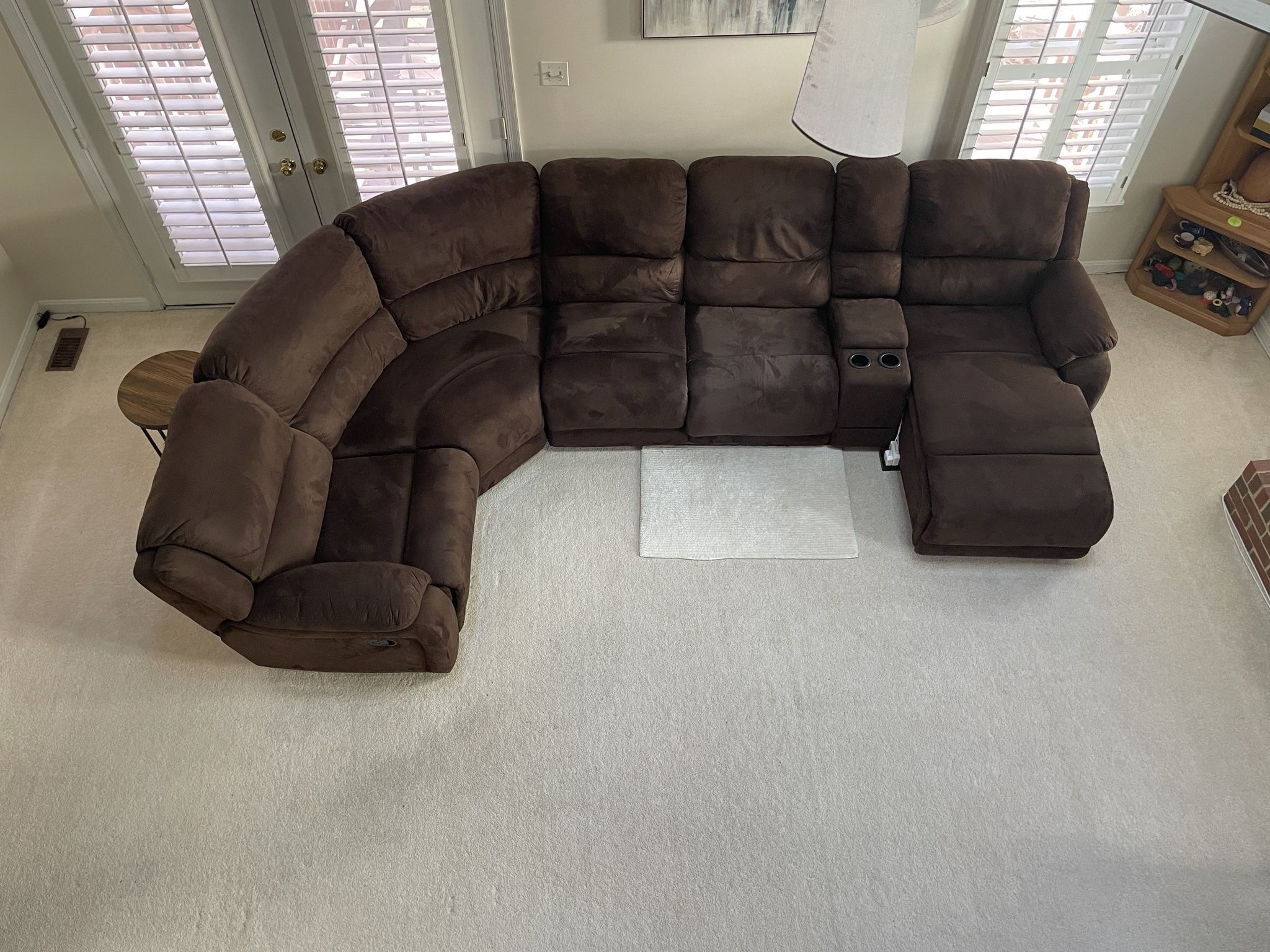 Two Recliner Sectional Couch For Sale