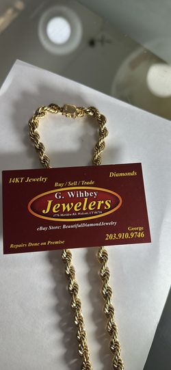 14 Kt Genuine Gold, 32” Rope Necklace  7 Millimeters Wide , 45.2 Grams 