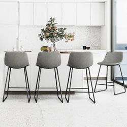 Urban Armless Bar stool Set of 4 Gray 