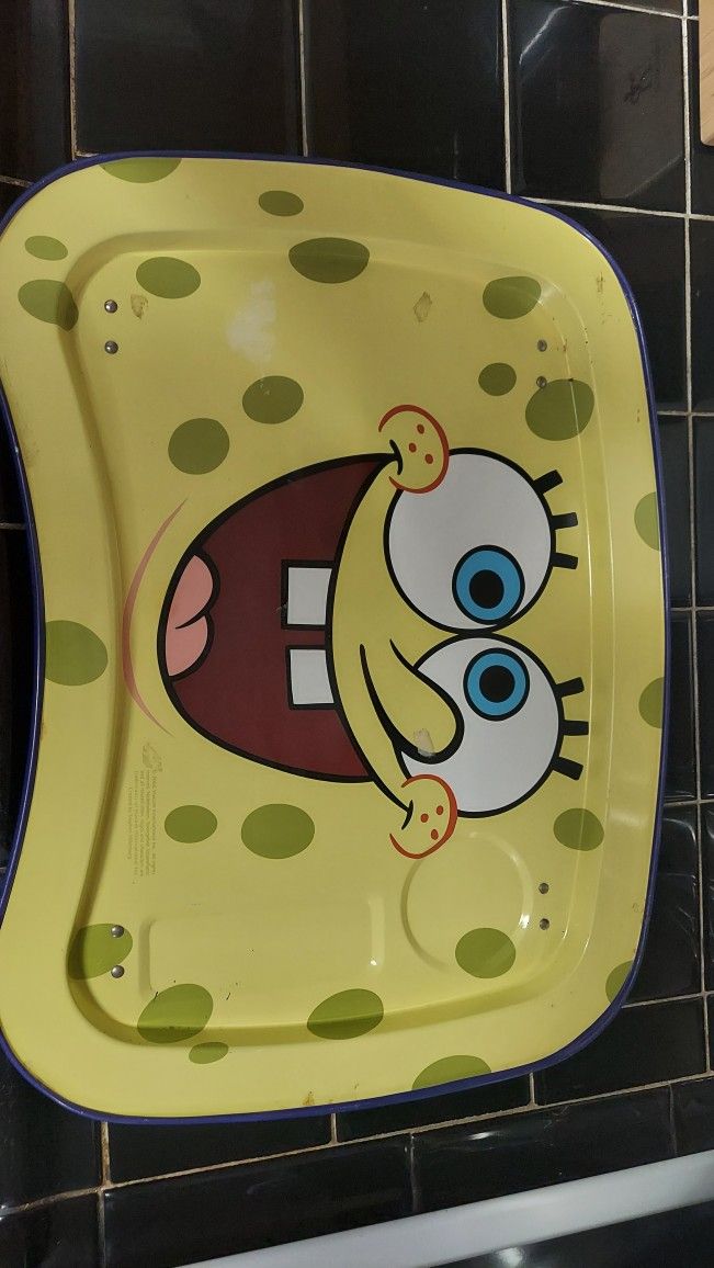 SpongeBob Squarepants Metal TV Dinner Bed Tray Lap Folding 200s Kids Tray VTG