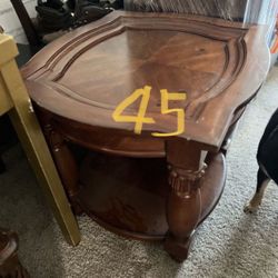 Two Real Wood End Tables 