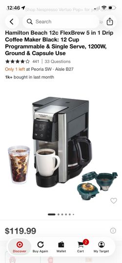 Hamilton Beach 12c Flexbrew 5 in 1 Drip Coffee Maker