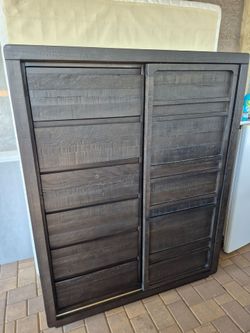 6 drawers chest dresser armoire with cabinet and sliding door, please see all the pictures for details