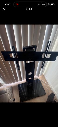Black Tabletop TV Stand with Mount Bracket- fits 65 inch tv