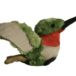 5" green wild republic plush hummingbird with tags.  
