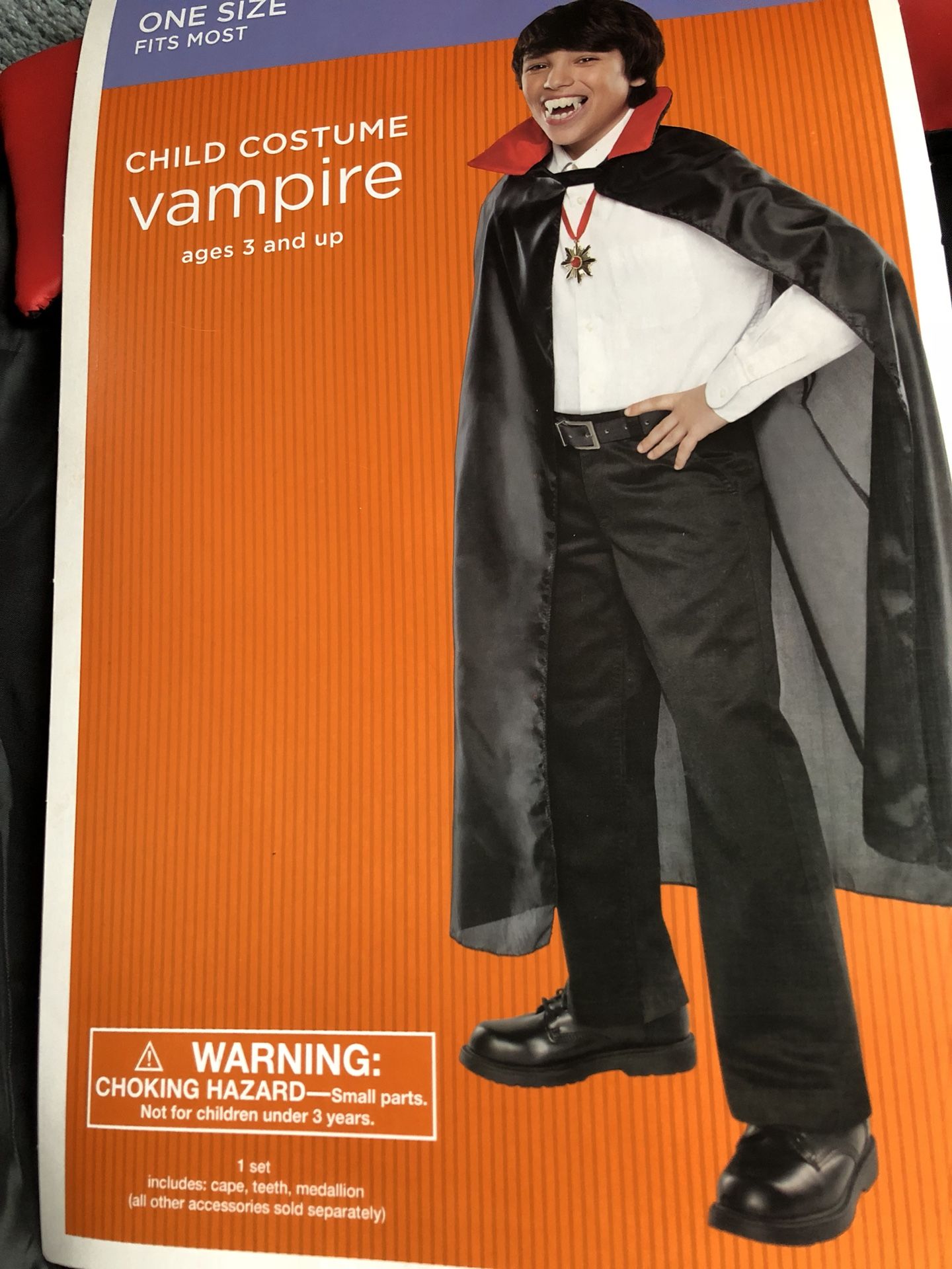 NEW! Children’s Halloween costume-vampire with teeth (in orig packaging)