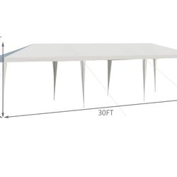 NEW 10x30 Outdoor Canopy Tent, Wedding Party Tent with 16 Stakes & 8 Wind Ropes