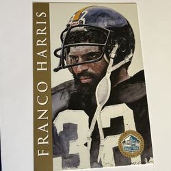 Franco Harris Hall Of Fame Signature Series Postcard 