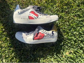 Zadig & Voltaire Women’s Low Top Lace-Up Sneakers Studded Heart Love