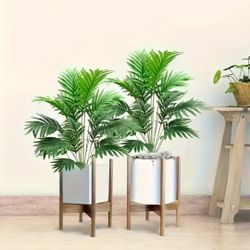 2 Packs of Large Artificial Palm Leaves, 2pcs | Realistic Tropical Faux Greenery for Indoor/Outdoor Decor, Perfect for Weddings & Home Aesthetics | Ea