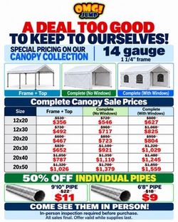 CANOPY SALE!!