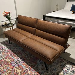Sofa Futon Leather (like New!!)